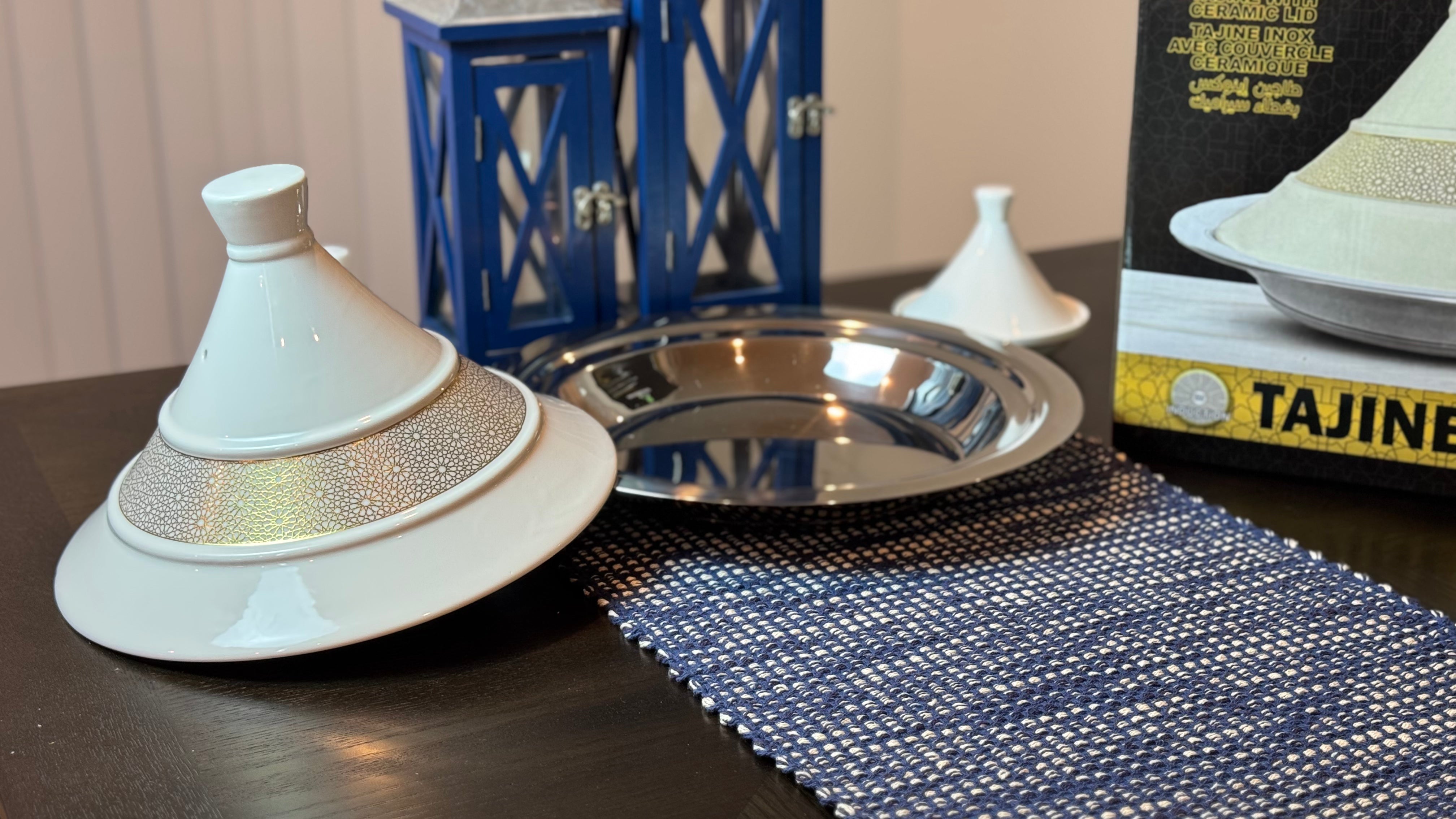 Tajine Royal 34cm – Authentic Moroccan Cooking Tagine with Stainless Steel Base & Ceramic Lid