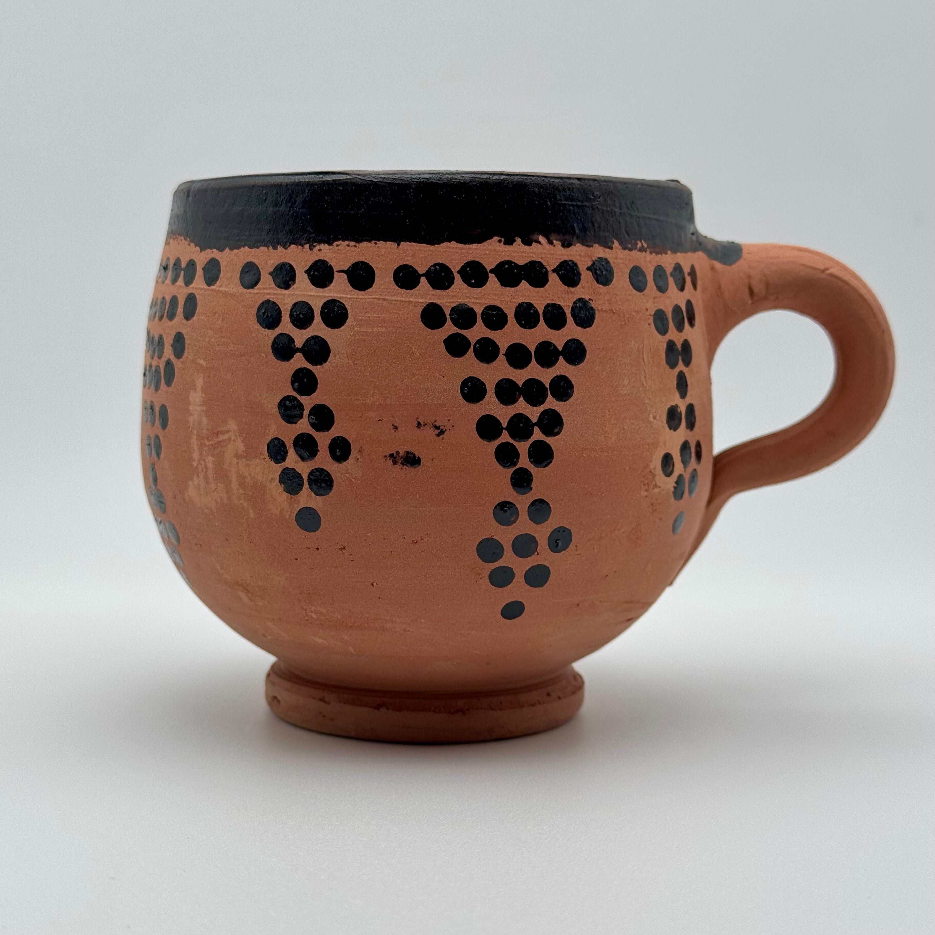 Moroccan Clay Terra-Cotta Ghoraf Mug With Traditional Berber Design