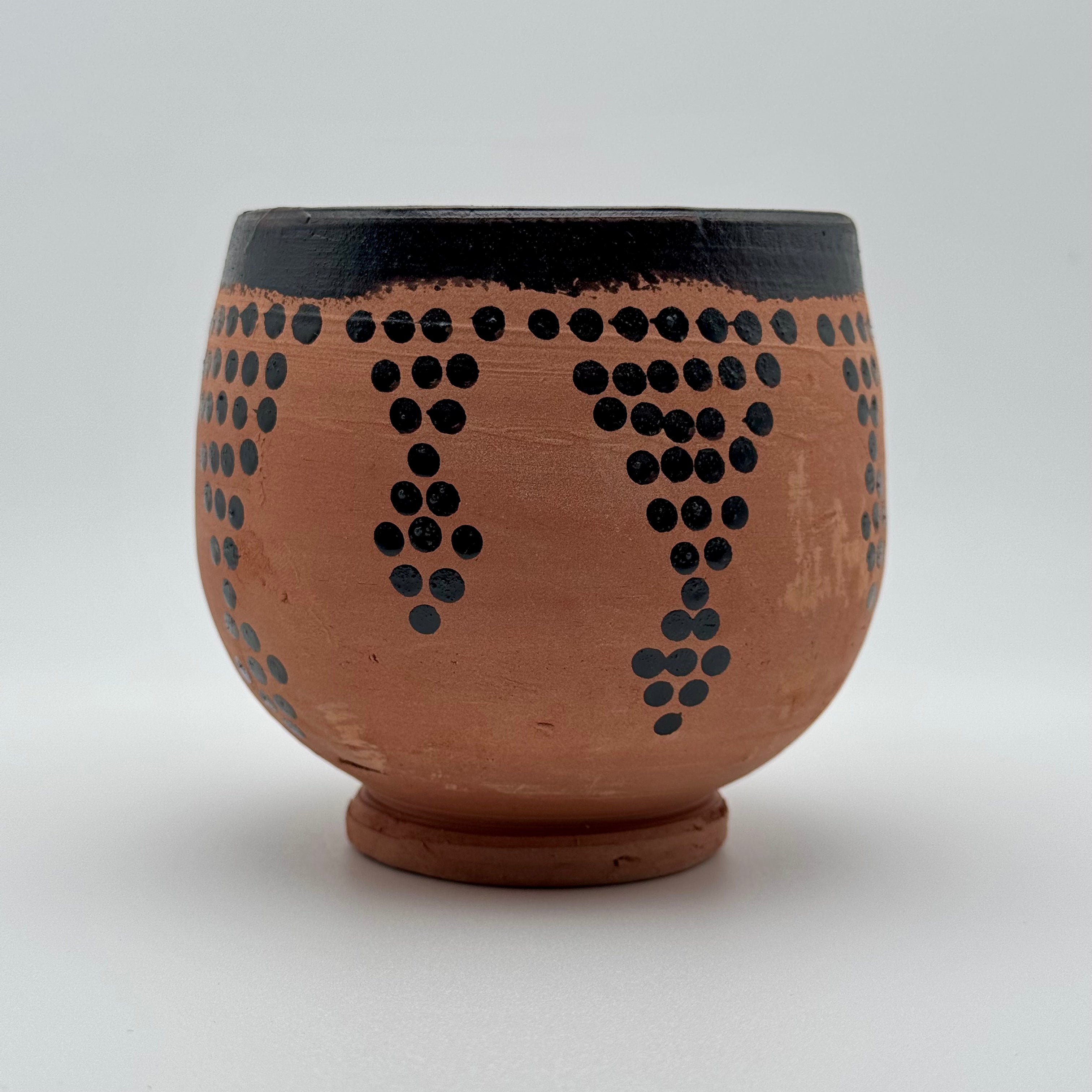 Moroccan Clay Terra-Cotta Ghoraf Mug With Traditional Berber Design