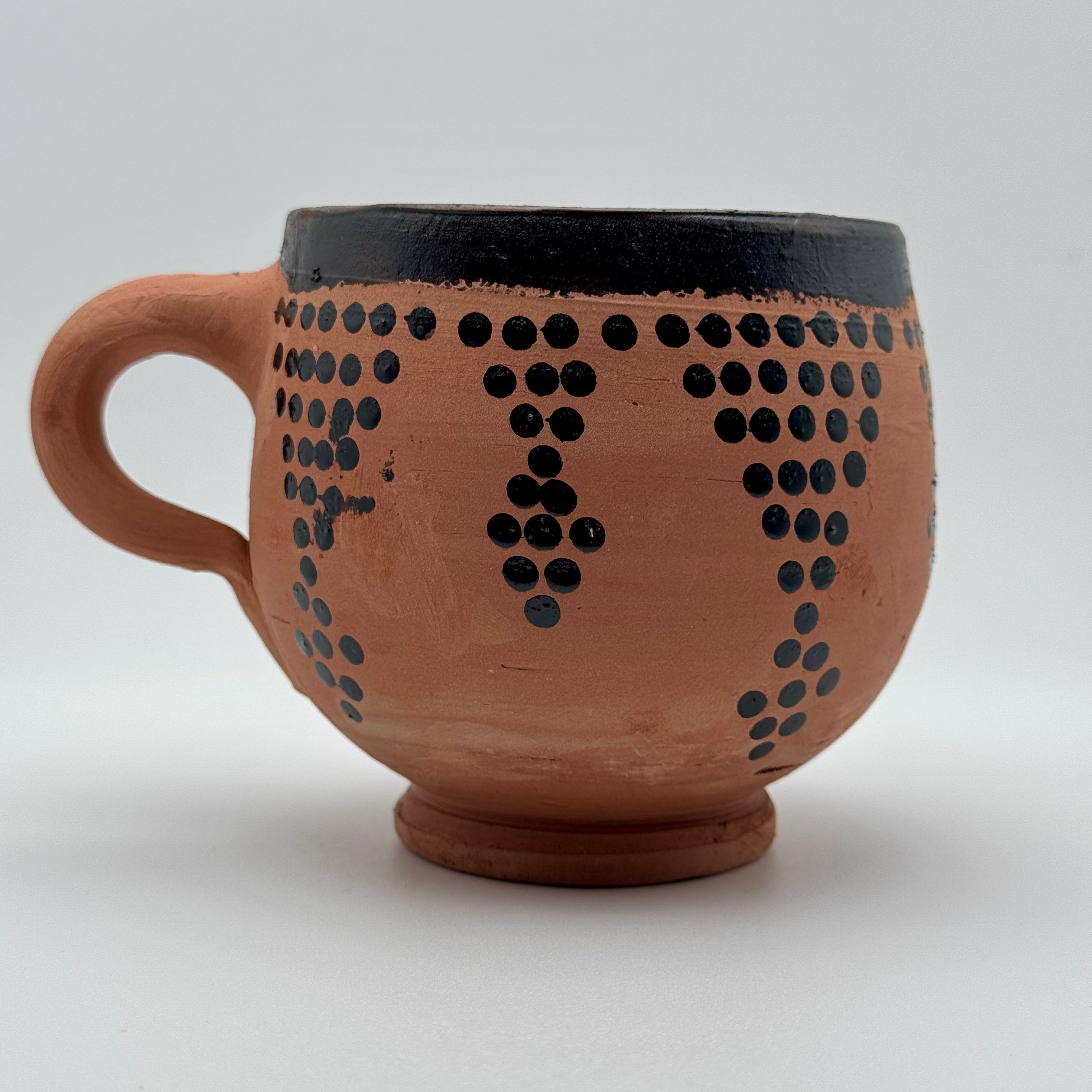 Moroccan Clay Terra-Cotta Ghoraf Mug With Traditional Berber Design
